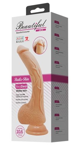 Реалистичный вибратор на присоске телесный LYBAILE Penis Vibration - 11