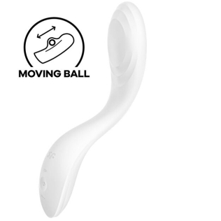 Вібратор для стимуляції точки G з рухомою кулькою білий Satisfyer Rrrolling Pleasure