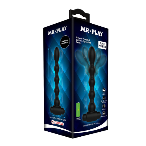 Вібратор анальний кулястий чорного кольору Lybaile MR PLAY Vibrating Anal Plug - 11