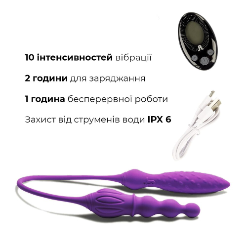 Двойной вибратор Adrien Lastic AD-2X с пультом LRS - 3