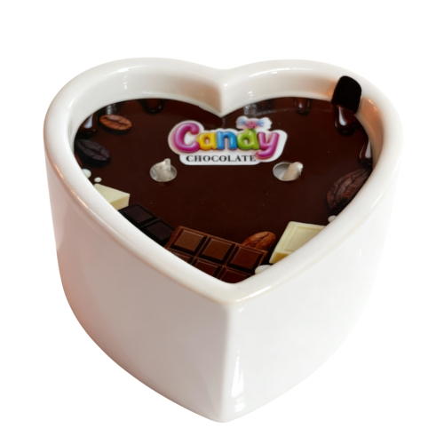Масажна свічка у формі серця з ароматом шоколаду Candy Chocolate 70 мл - 1