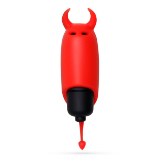 Мини-вибратор вибропуля с насадкой красного цвета Crushios O-Pet Devil 