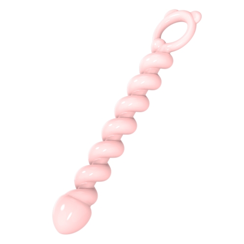 Анальні намиста ребристої форми тілесні Meleon Intimate Anal Beads - 5