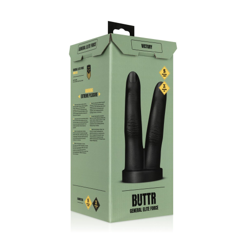 Анальний затор у вигляді двох пальців чорного кольору BUTTR Victory Double Finger Butt Plug - 10