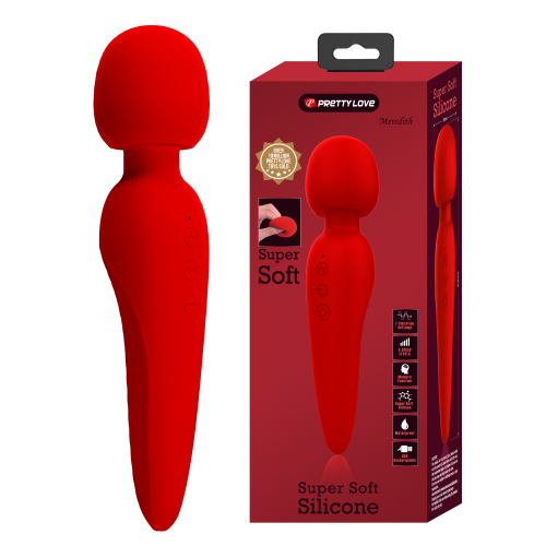 Вібромасажер Ванд у формі мікрофона червоного кольору Lybaile Pretty Love Meredith USB - 1