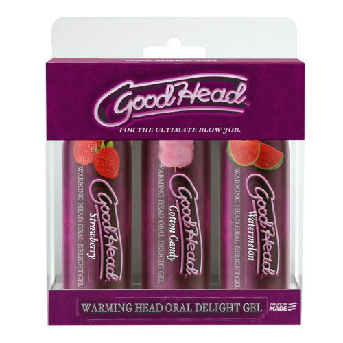 Лубриканти для орального сексу з солодкими смаками Doc Johnson GOODHEAD WARMING HEAD 3 шт - 2