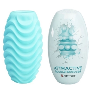 Мастурбатор яичко для мужчин бирюзовое Pretty Love Attractive Double-Sided EGG