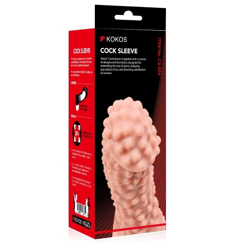 Насадка на член з отвором для мошонки тілесного кольору Kokos Cock Sleeve CS 004 розмір L - 3