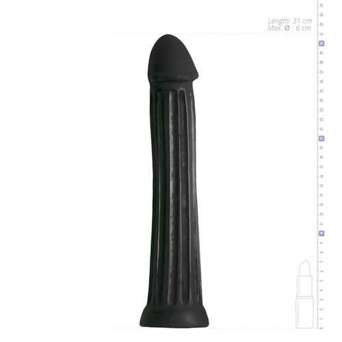 Величезний фалоімітатор із реалістичним наконечником чорний All Black XXL - 5