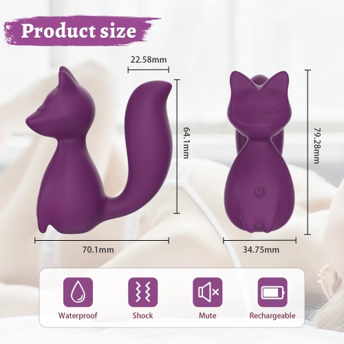 Міні-вібратор кліторальний у формі лисиці фіолетовий Every Night Toys Doris 10 режимів вібрації - 8