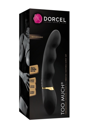 Вибратор вагинальный с выпуклостями черный Dorcel Too Much Rechargeable Black - 3
