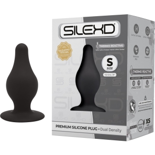 Анальная пробка термореактивная конической формы черная Silexd Plug Model 2 размер S