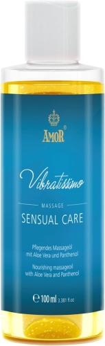 Массажное масло для эротического массажа с алоэ вера и пантенолом Vibratissimo Sensual Care 100 мл - 1
