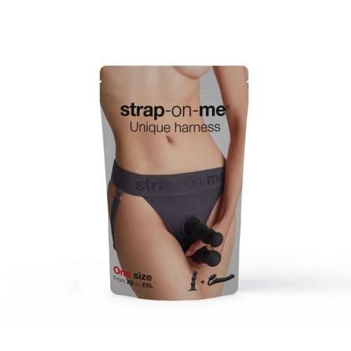 Трусики для страпону сірого кольору Strap On Me HARNAIS LINGERIE UNIQUE розмір One Size - 7