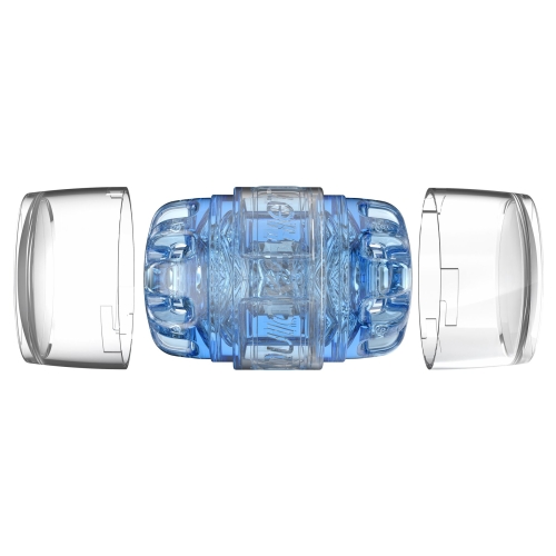 Мастурбатор Рот с имитацией орального секса голубого цвета Fleshlight Quickshot Turbo Blue Ice - 5