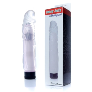 Вибратор реалистичный прозрачный Boss Series Juicy Jelly Multispeed длина 22 см диаметр 4 см