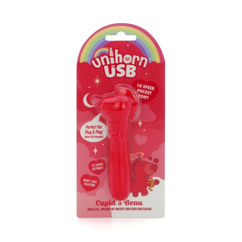Віброкулька одноріжка для клітора червоного кольору Unihorn USB Bullet Cupid's Beau - 6