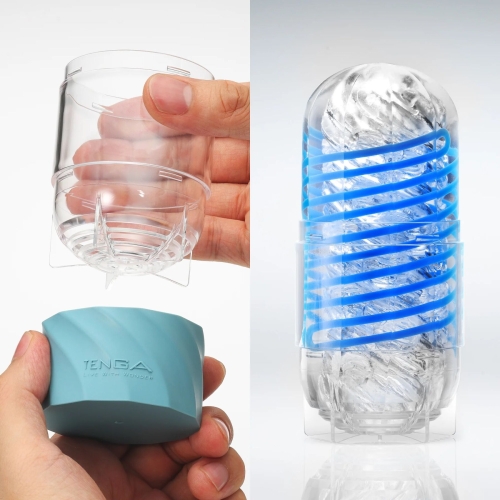 Мастурбатор для чоловіків синього кольору Tenga Spinner DX 01 Drops - 5