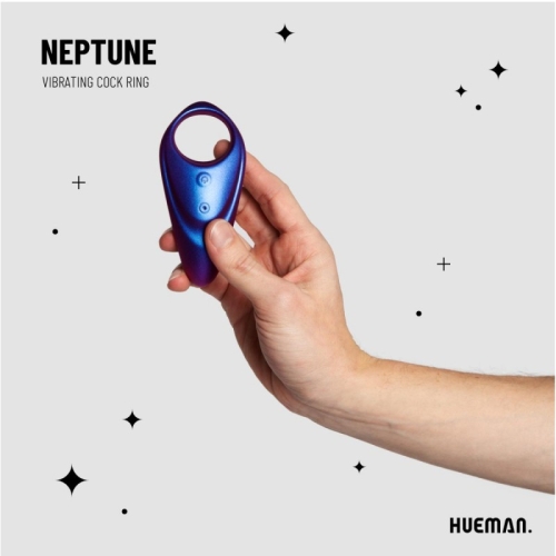 Эрекционное виброкольцо на член с пультом управления фиолетового цвета Hueman Neptune - 2