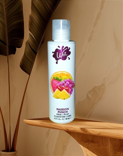 Оральный лубрикант на водной основе со вкусом маракуйи Wet Flavored Gel 89 мл - 2