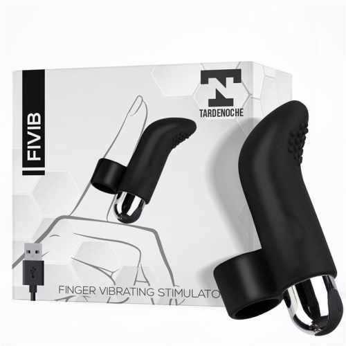 Вібратор на палець для клітора чорний силіконовий Tardenoche Fivib з USB-підключенням - 1