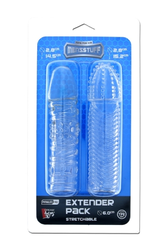 Насадка на член 2 штуки прозорого кольору Dream Toys MENZSTUFF EXTENDER - 2