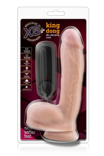 Реалістичний вібромасажер на присоску з пультом ДУ Blush X5 Plus king dong 8inch vibrating cock - 2
