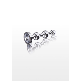 Анальная пробка-елка металлическая с камнем Diamond Star Beads ToyJoy  размер S 