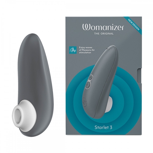 Вакуумный бесконтактный массажер для клитора Серый Womanizer Starlet 3 - 1