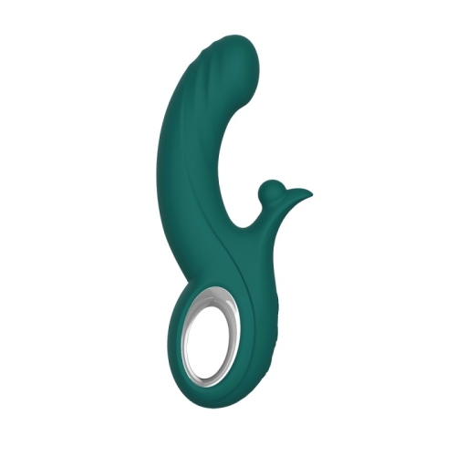 Вагинальный вибратор с клиторальным отростком зеленый Chisa Dual Orgasm Vibrator Kissen Raider - 2