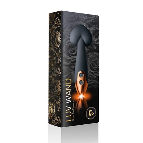 Вібромасажер для клітора Rocks Off LUV Wand Black у вигляді серця чорний - 3