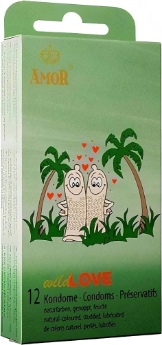 Презервативы с пузырчатой ​​поверхностью Amor Wild Love 12 штук - 1