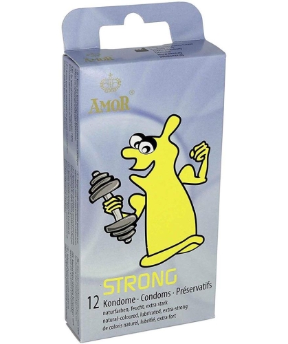 Презервативи міцні з натурального високоякісного латексу Amor Strong 12 штук - 1