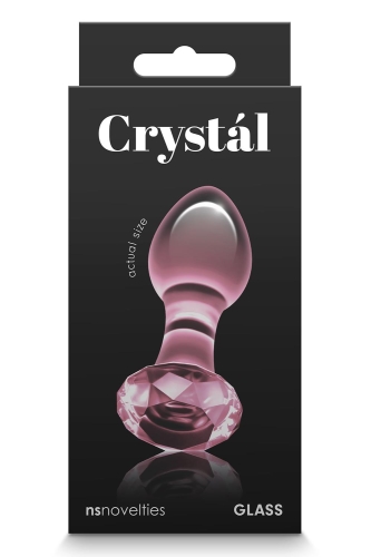 Анальний скляний затор рожевого кольору NS Novelties Crystal gem - 2