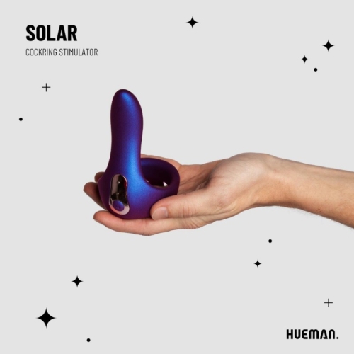 Эрекционное виброкольцо на член фиолетовое Hueman Vibrating Strap-on Cockring - 2
