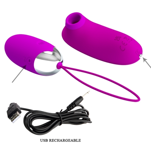Виброяйцо с вакуумной стимуляцией и пультом ДУ фиолетовое Pretty Love ORTHUS Multifunctional 2 in 1 - 9