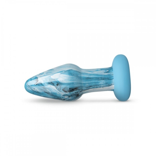 Анальна пробка скляна блакитного кольору Gildo Ocean Curl Glass Butt plug - 2