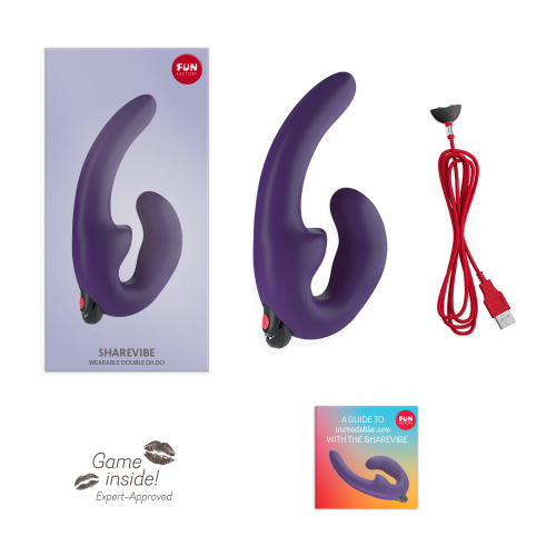 Безременной страпон з вібрацією Sharevibe Fun Factory фіолетовий - 8