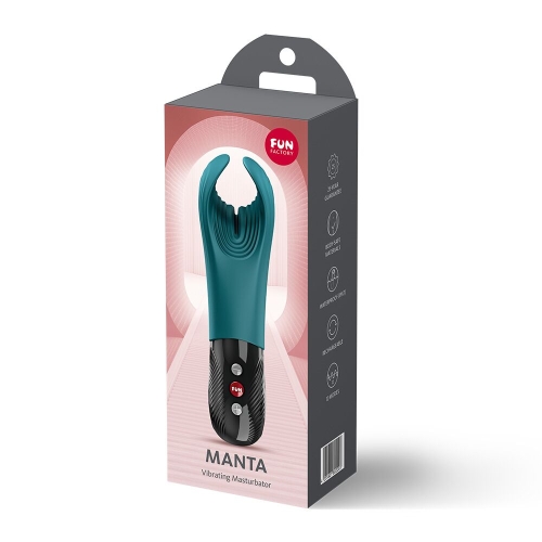 Вибратор для пениса зеленый Fun Factory MANTA Bottle Green подходит для парных игр - 11