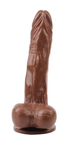 Реалістичний вібратор на присоску коричневий GHISA JAMES DEEN 8.5 Vibrating Dildo - 4