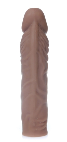 Удлиняющая реалистичная насадка на пенис из киберкожи Boss Series Perfect Sleeve Mulatto - 5