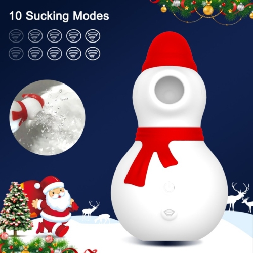 Клиторальный всасывающий вакуумный вибратор красного цвета Cnt Christmas Snowman - 2
