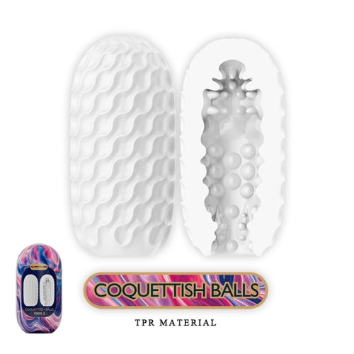 Мастурбатор яйце з точковим рельєфом білого кольору Pretty Love Coquettish Balls VENUS X - 2