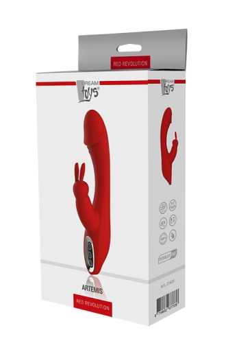 Вибромассажер кролик со стимуляцией клитора и точки G красный Dream toys REVOLUTION ARTEMIS - 2