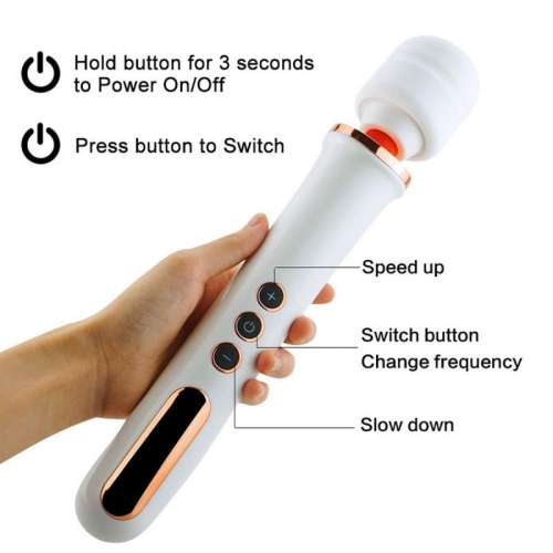 Вибромассажер Ванд в форме микрофона черного цвета Boss series Massager Super Powerful - 5