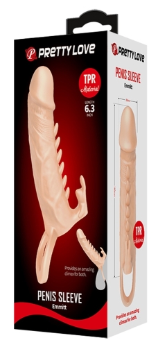 Насадка на член реалістична що подовжує тілесного кольору LYBAILE PREETTY LOVE Penis Sleeve Emmitt - 9