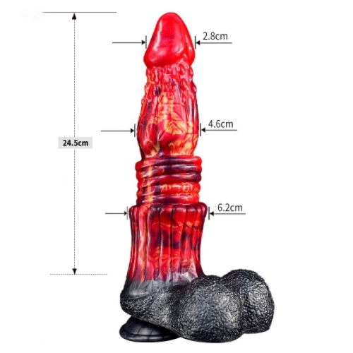 Реалистичный огромный фаллоимитатор Real Feel Dog Knot Dildo 10.0 красный - 2