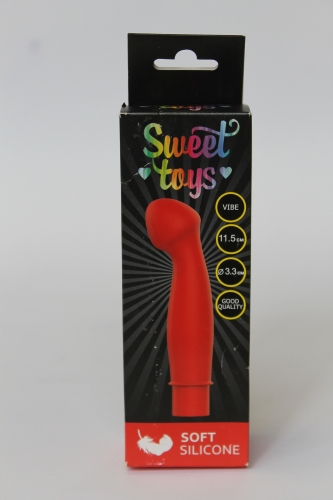 Вібратор силіконовий вагінальний для точки G червоний SWEET TOYS - 1