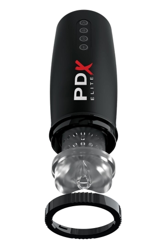 Мастурбатор у колбі Вагіна з вібрацією та всмоктуванням прозорий Pipedream PDX Elite - 5