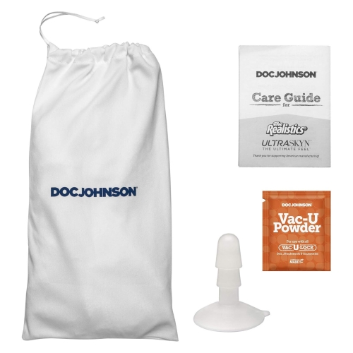 Кончающий фаллоимитатор реалистичный на присоске телесный Doc Johnson The Realistic Cock ULTRASKYN - Squirting 9,5 - 3